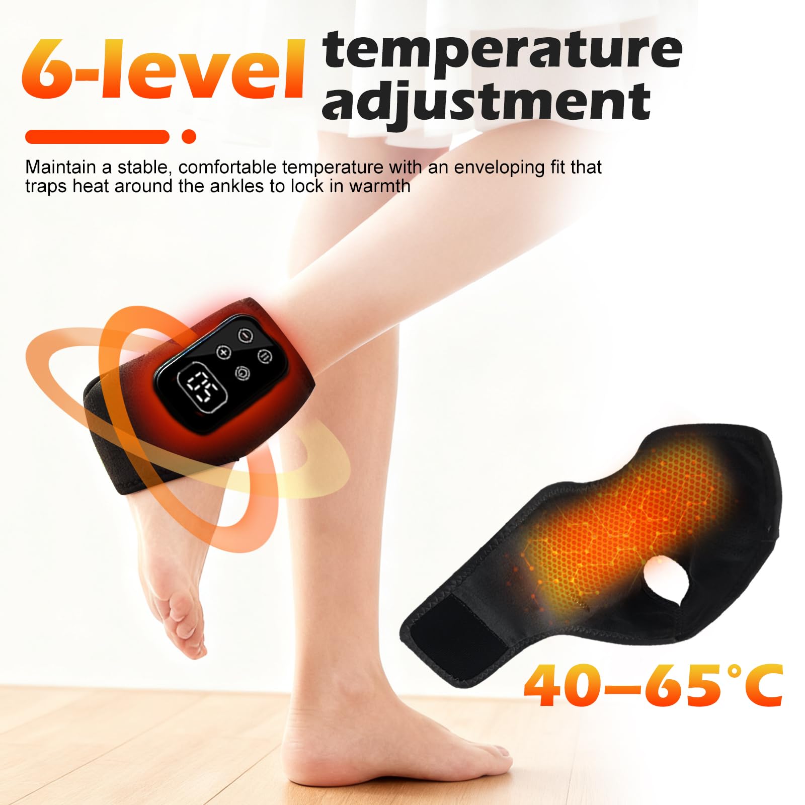 Foot Massager,Foot Revive Massager with 5 Vibration Mode,6 Heat Leavel for Both Father and Mother, Wireless & Portable (2pcs) - 3