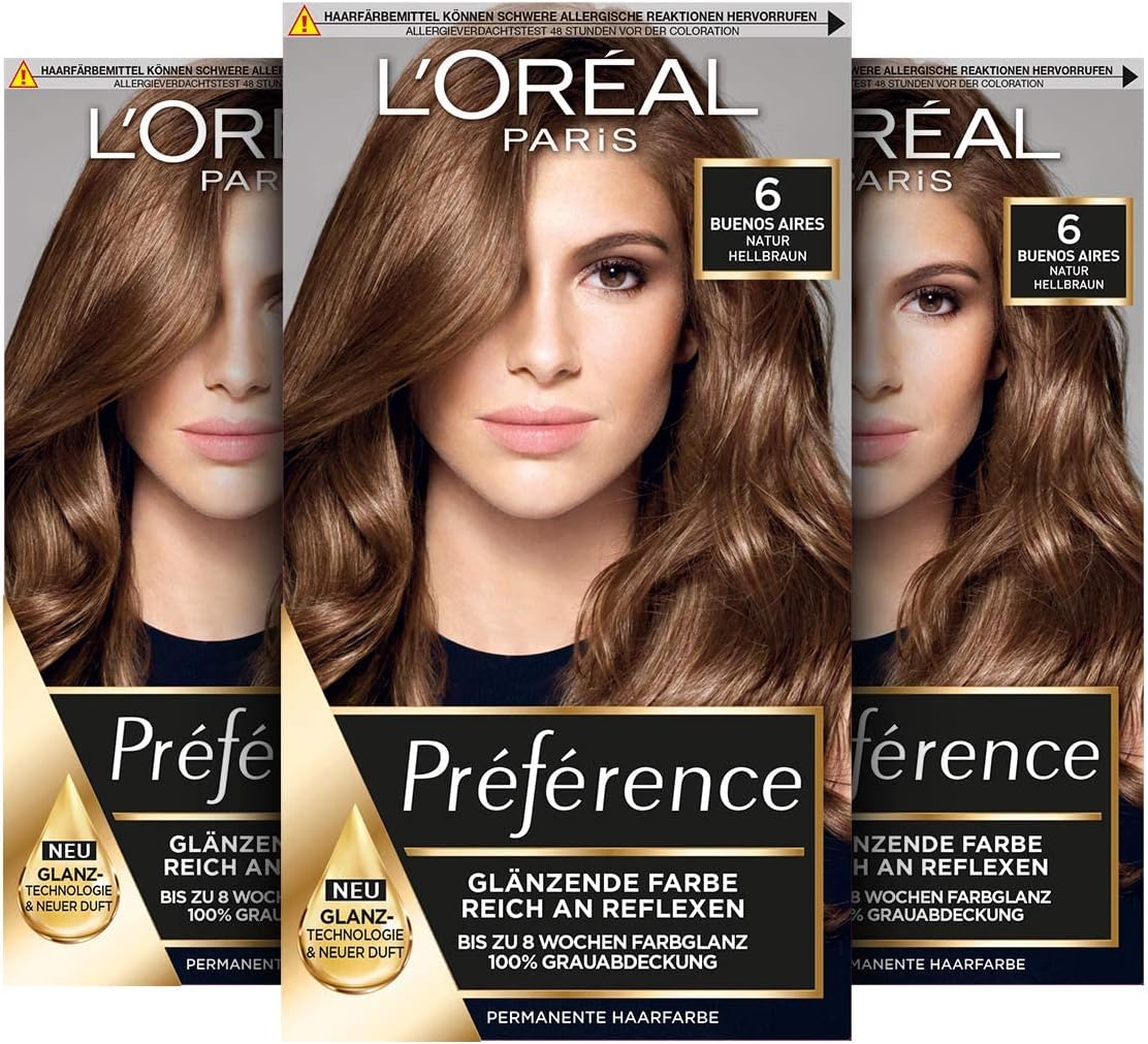 L'Oréal Paris permanent hair colour with cool colour result, hair dye set with colouration and anti yellow tint care balm, Préférence cool blondes, No. 7.1 cool medium blonde (Hamburg), 1 piece