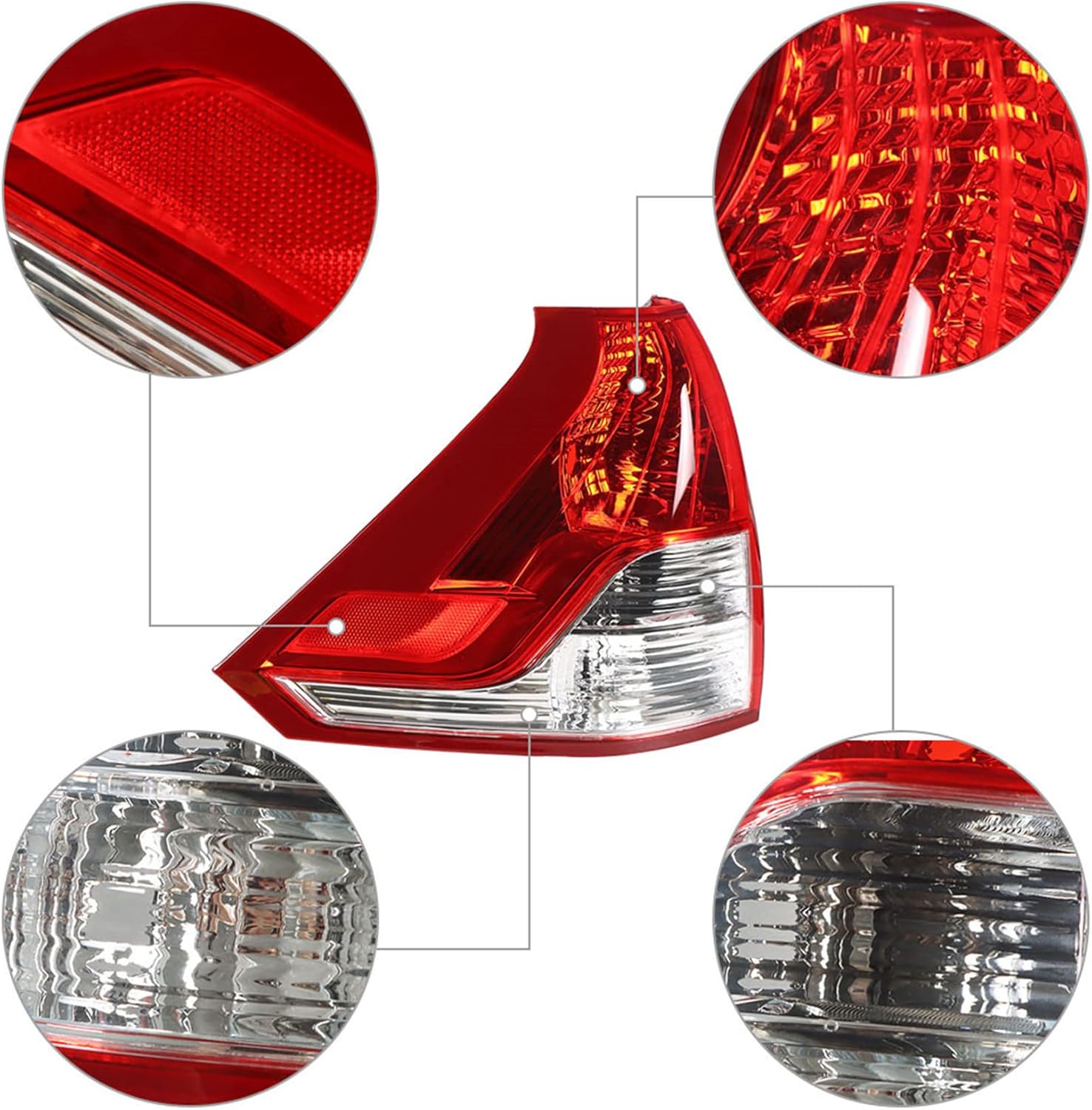 1-Pack LH Tail Light Assembly Replacement for C-R-V 2012-2014 Driver Side