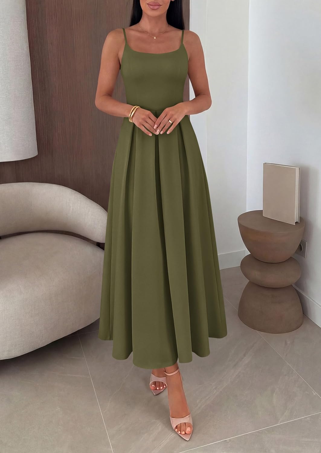 PRETTYGARDEN Cocktail Dresses for Women 2026 Spring Elegant Ruffle A Line Long Flowy Summer Formal Wedding Guest Maxi Dress - Image 7