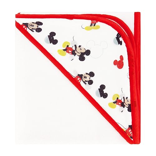 Miniatura 5 de Disney Cudlie - Paquete de 2 toallas con capucha enrolladascardadas con estampado de Mickey Mouse para bebé niño