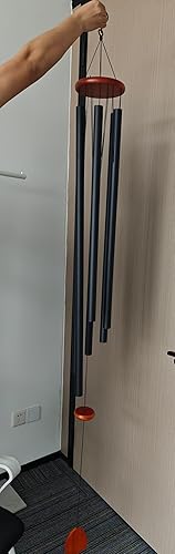 Vista 82 de Campanillas de viento grandes de aluminio de 37 pulgadas para crear un ambiente zen, adecuadas para exteriores, con atrapador de viento, adecuadas