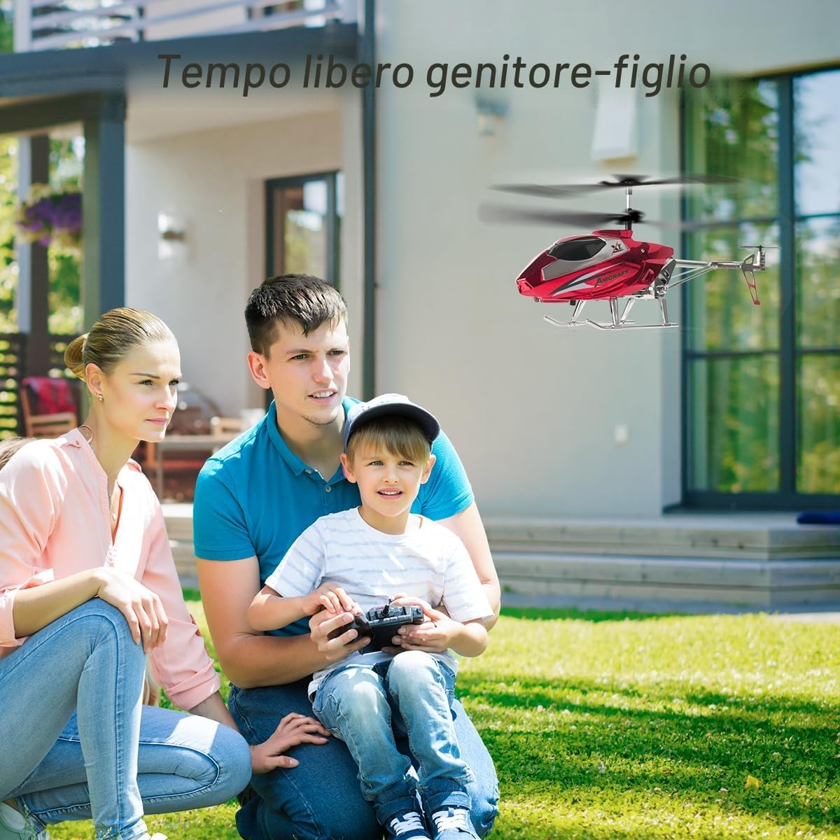 VATOS Elicottero RC Elicottero telecomandato 2.4G con luce LED, altezza fissa, decollo con un solo tasto, aerei RC per interni festival per ragazzi ragazze