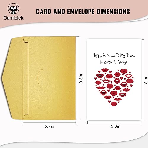 Miniatura 2 de Tarjeta romántica de cumpleaños para novio, novia, él y ella, dulce tarjeta de cumpleaños para marido y esposa, feliz cumpleaños a mi hoy mañana y