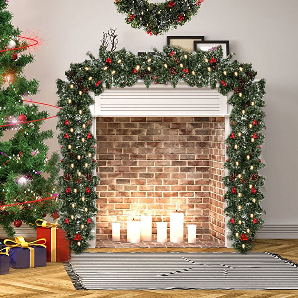 1,8/2,7 m Sztuczne Green Christmas Garland Wean Rattan Wesołych Świąt Dekoracje do domu ozdoby drzewa Xmas DUO ER (Color : 60cm)