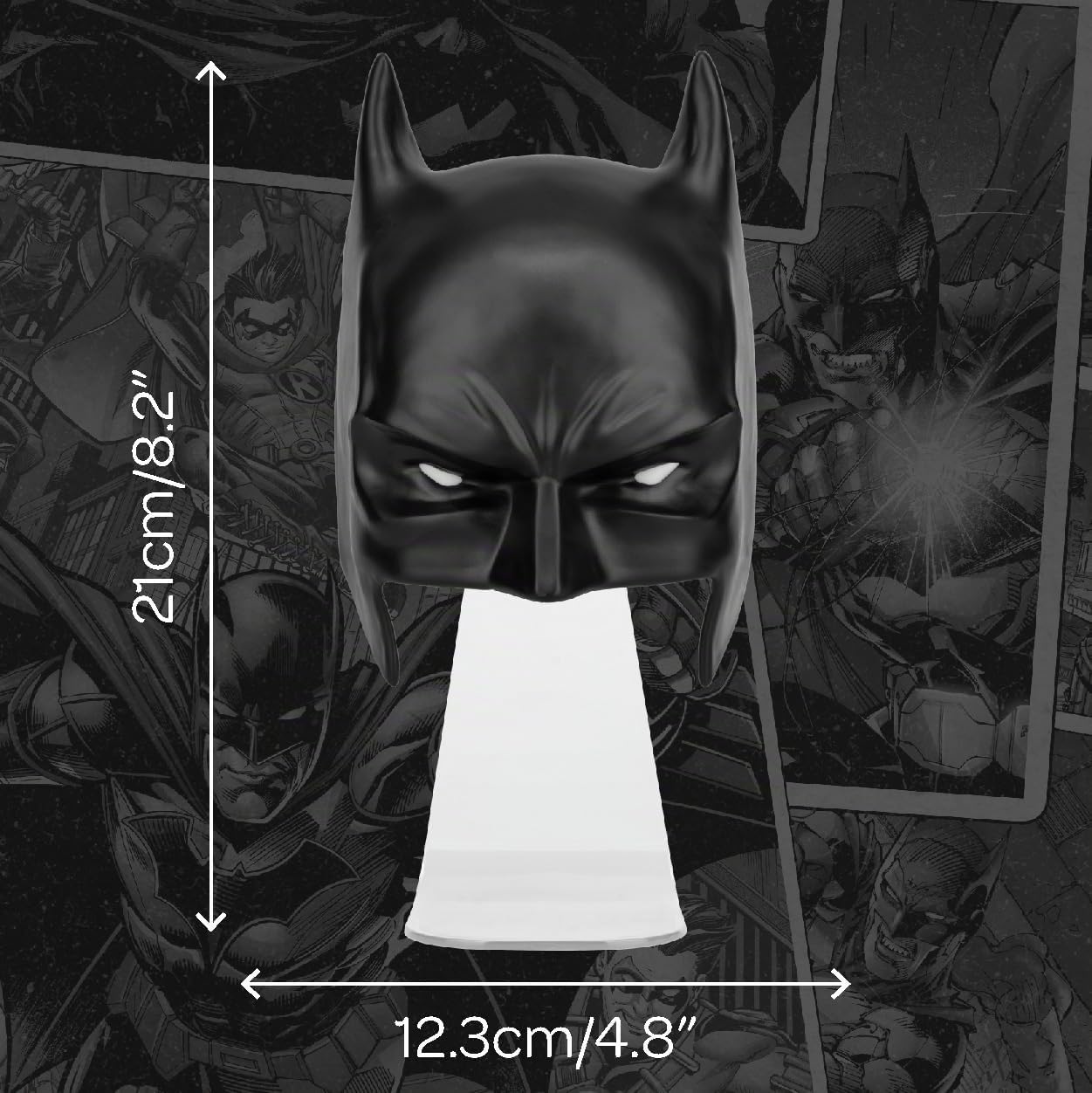 Paladone - Lampada LED maschera di Batman, da parete o a sé stante, per case, camere da letto o rifugi, per collezionisti, merchandising con licenza ufficiale DC Comics