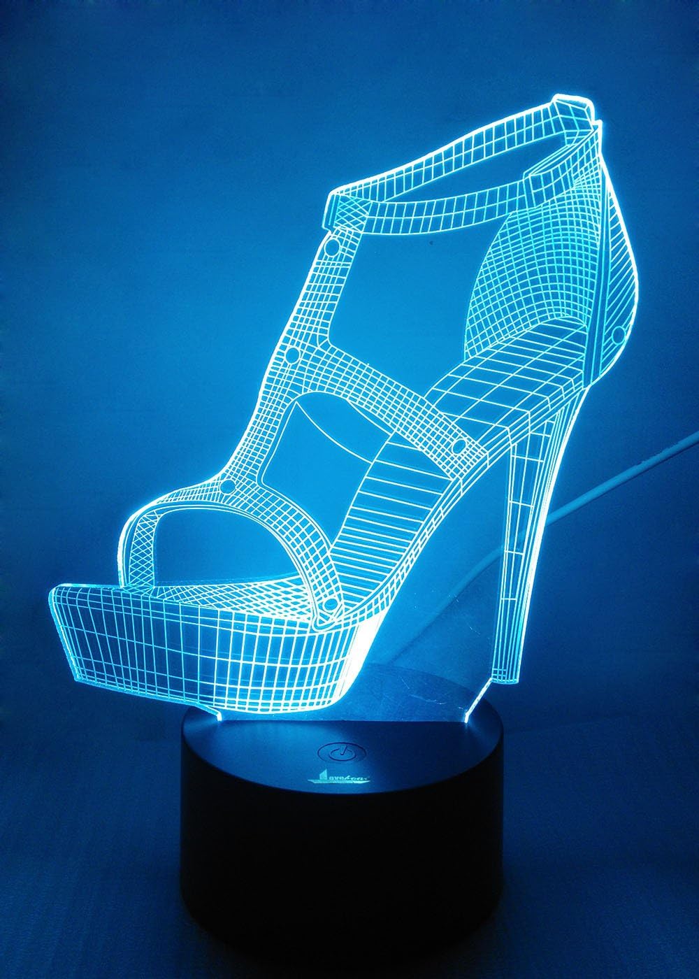 Spiral 3D Night Light LED Illusion Lamp Bedside Desk Table Lamp, Loveboat 7 Color Changing Lights with Acrylic Flat & ABS Base & USB Charger as Home Decor and A Best Gift Multi 15040178