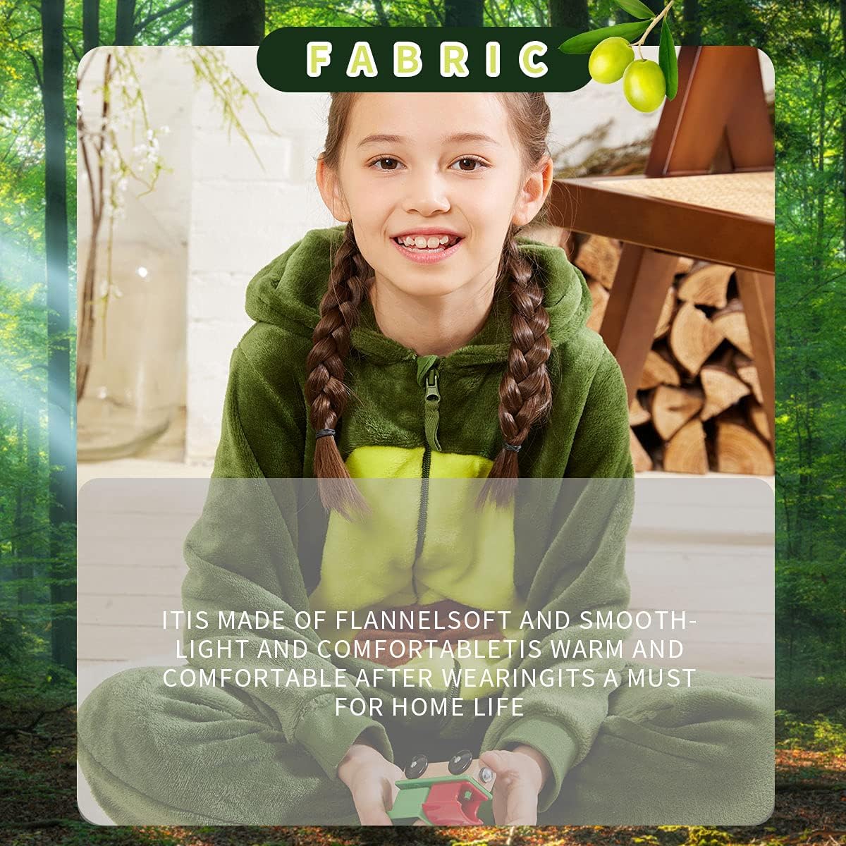 COSUSKET Kids Snug Fit Flannel Brown Bear Costume Animal Onesie Pajamas for Boys Girls Gifts - Image 5