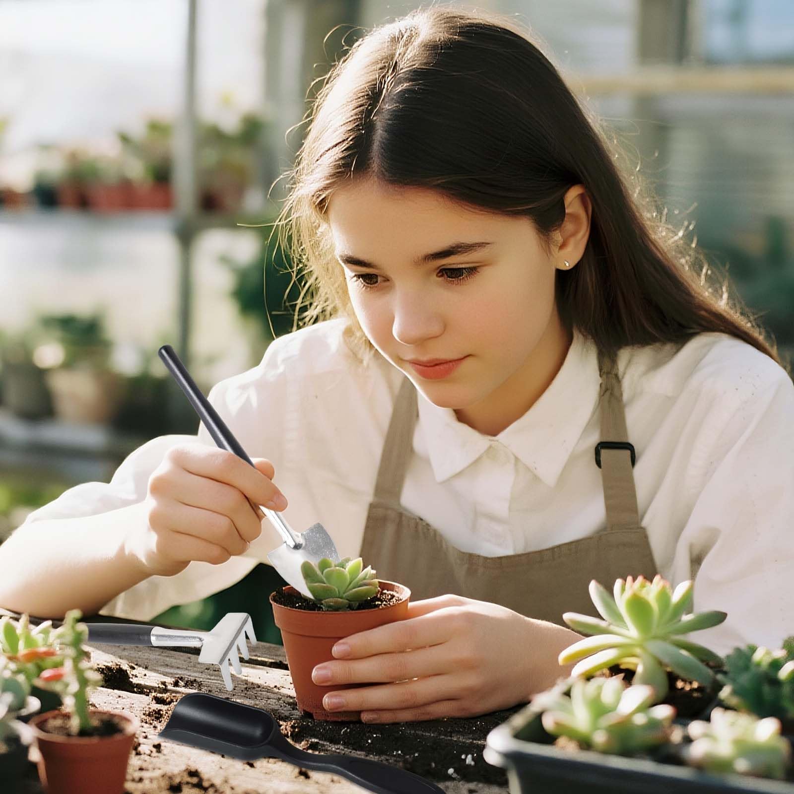 Zestaw narzędzi do sukulentów 12 w 1 z torbą do przechowywania, miniaturowy zestaw ogrodniczy do roślin domowych, terrariów i przesadzania
