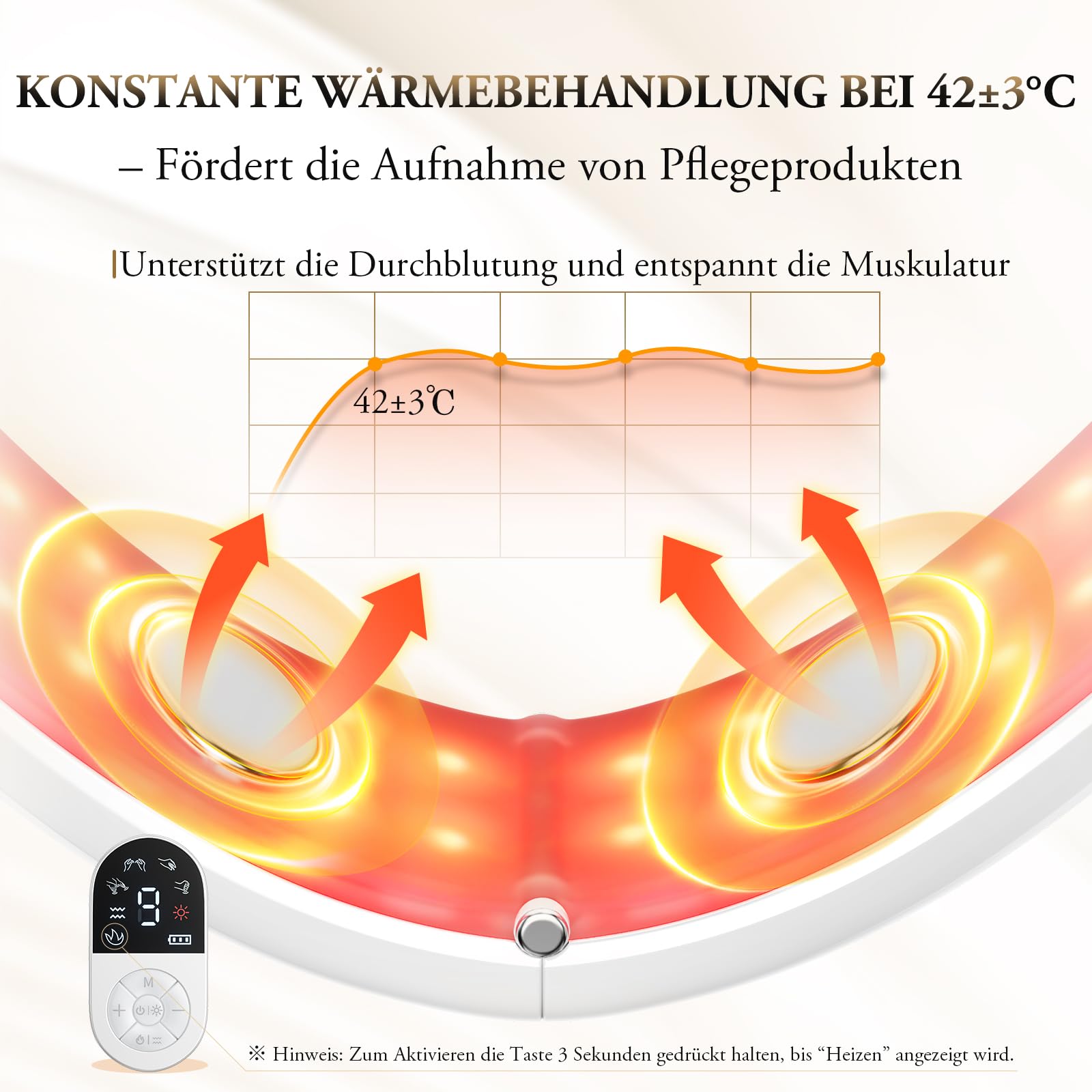 Elektrisches V-Face Shaping Massager, ANLAN Doppelkinn Entferner 9 Intensitätsstufen 4 EMS Modi Blau Rotlichtlampe Gesicht Gesichtsmassagegerät Gegen Falten 42°C Face Massager mit Fernbedienung, Typ-C