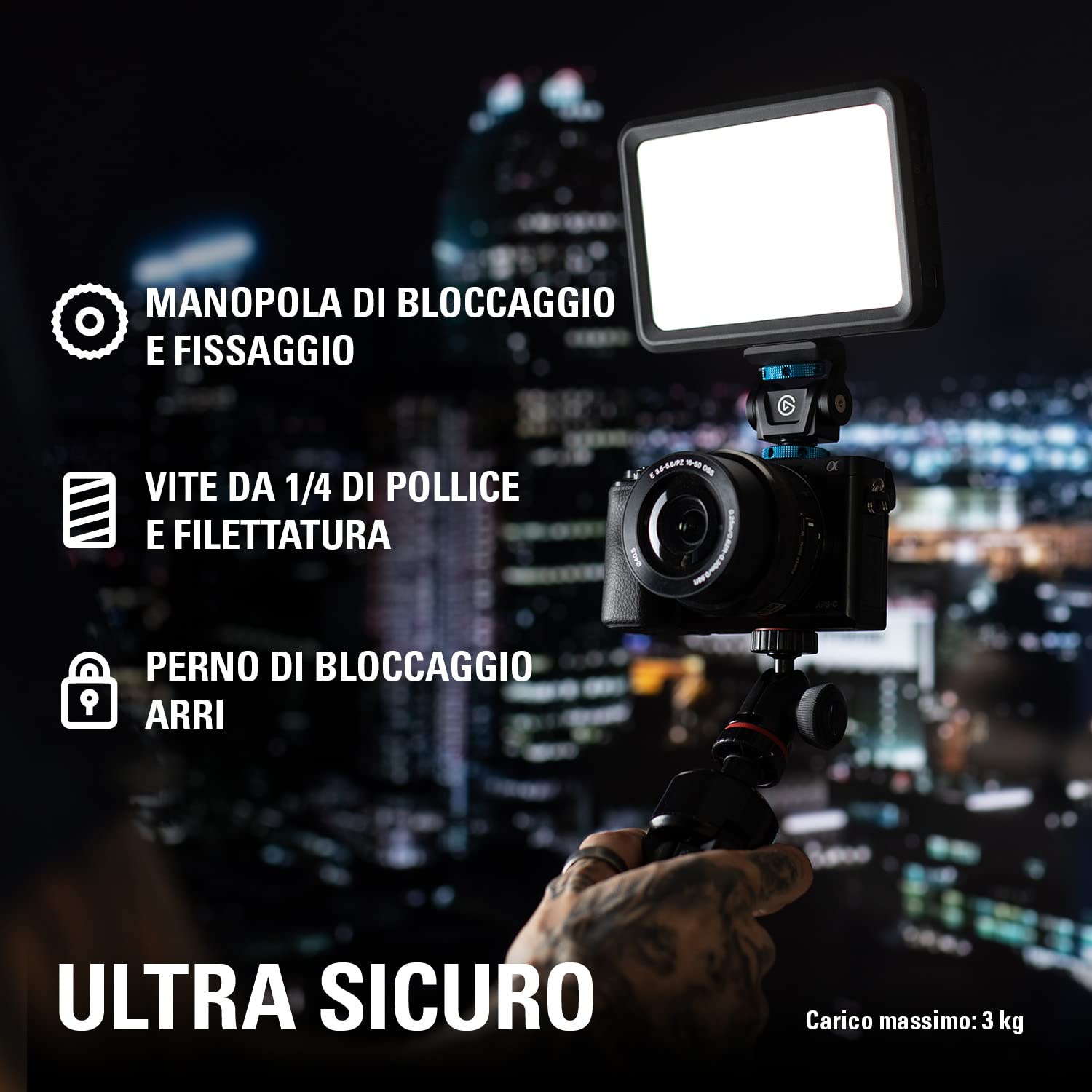 Elgato Cold Shoe - Supporto regolabile con filettatura da ¼ di pollice per luci, flash, microfoni, compatibile con Key Light Mini, supporti luce, treppiedi, perfetta per produzioni di foto e video