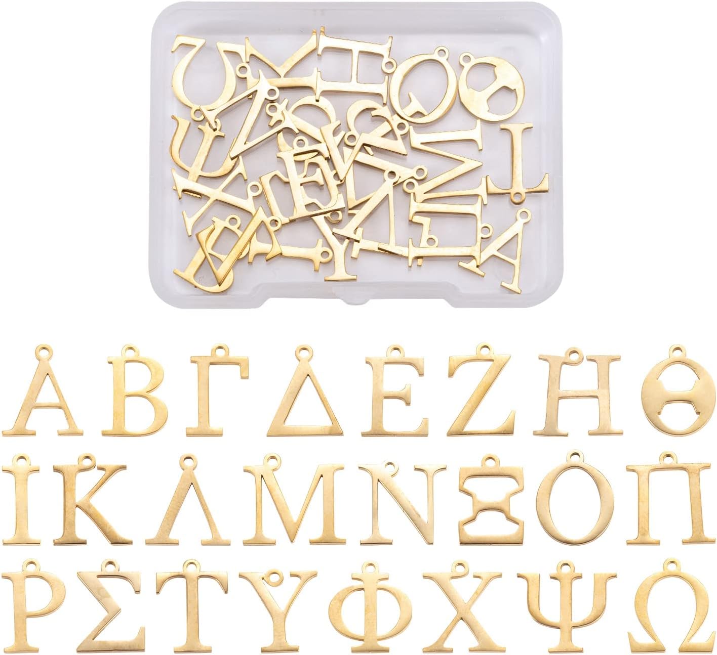 Dijes Letras A-Z Acero Inoxidable - Pack 52 Piezas Para Joyería