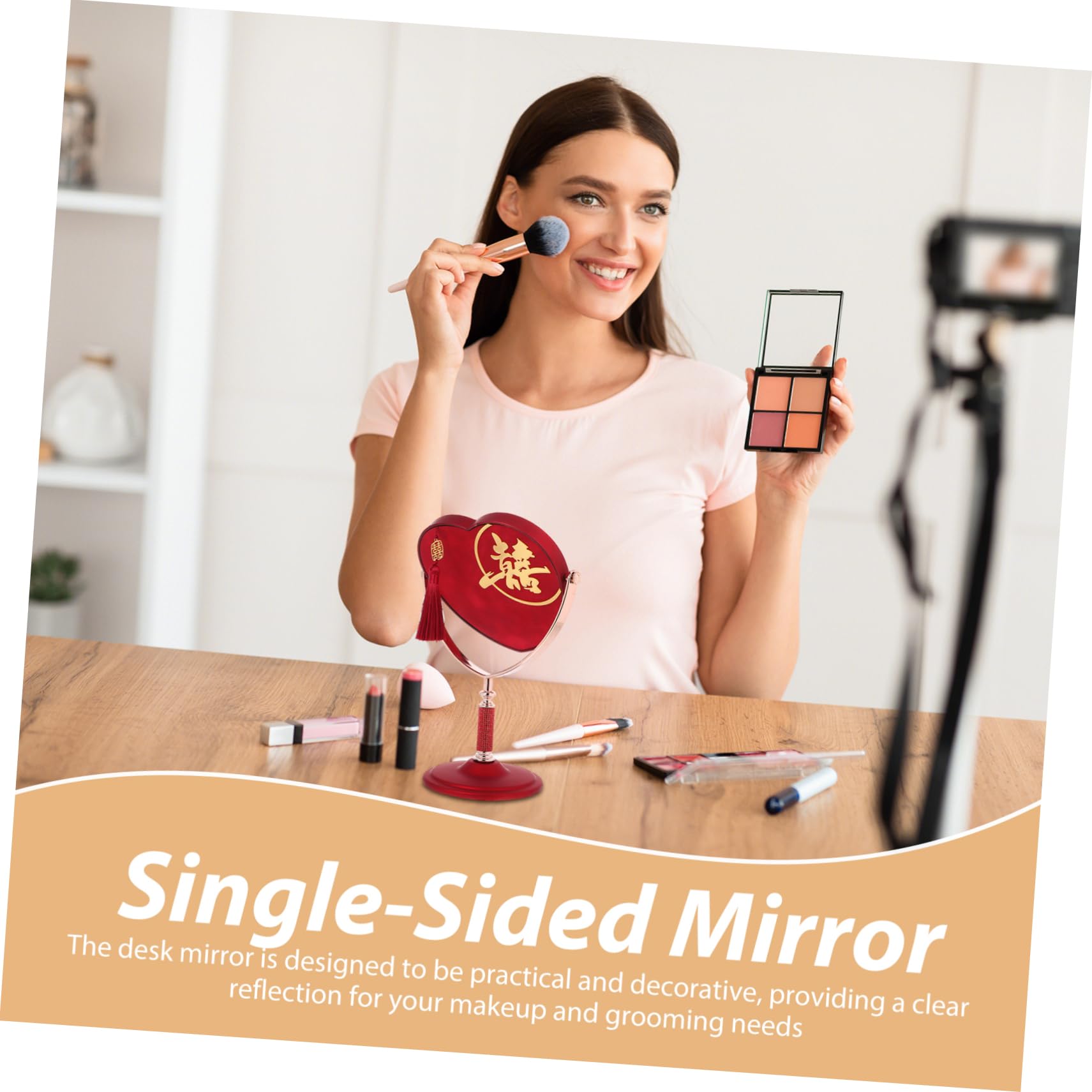 5stücke Makeup Spiegel Für Tisch Herzform Kosmetik Spiegel Für Hochzeiten Tragbarer Eitelkeitsspiegel Für Damen Für Schlafzimmer Und Schminktisch