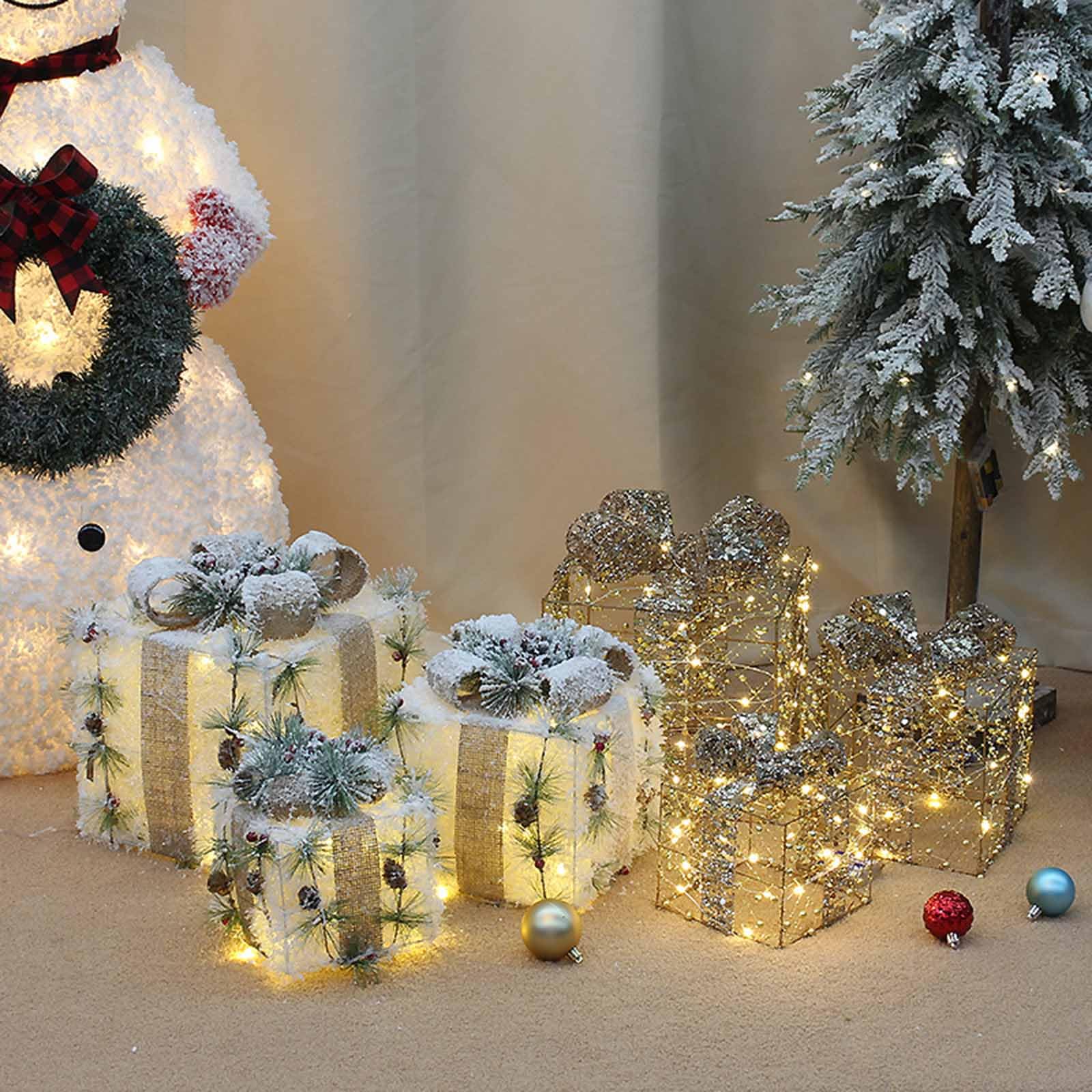 Confezione regalo natalizia luminosa per la casa, 3 pezzi/set di decorazioni per la casa, decorazione da tavolo, forniture per la decorazione della casa