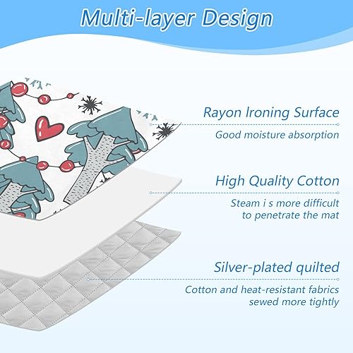 Miniatura 4 de Tree Love Homes - Alfombrilla de planchar (tamaño grande, 47 x 28 pulgadas) con acolchado de 0.118 in y soporte de silicona para planchar al vapor