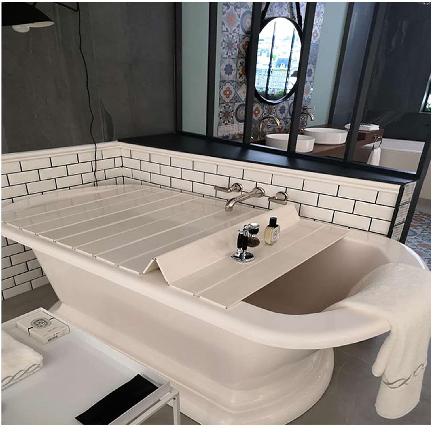 Bath Trays Bathtub Tray Bathroom Shelf Anti-dust Folding Dust Board Bathtub Insulation Cover Bathroom Tray Expandable Bathtub Holder Gift Choice (70x150cm)