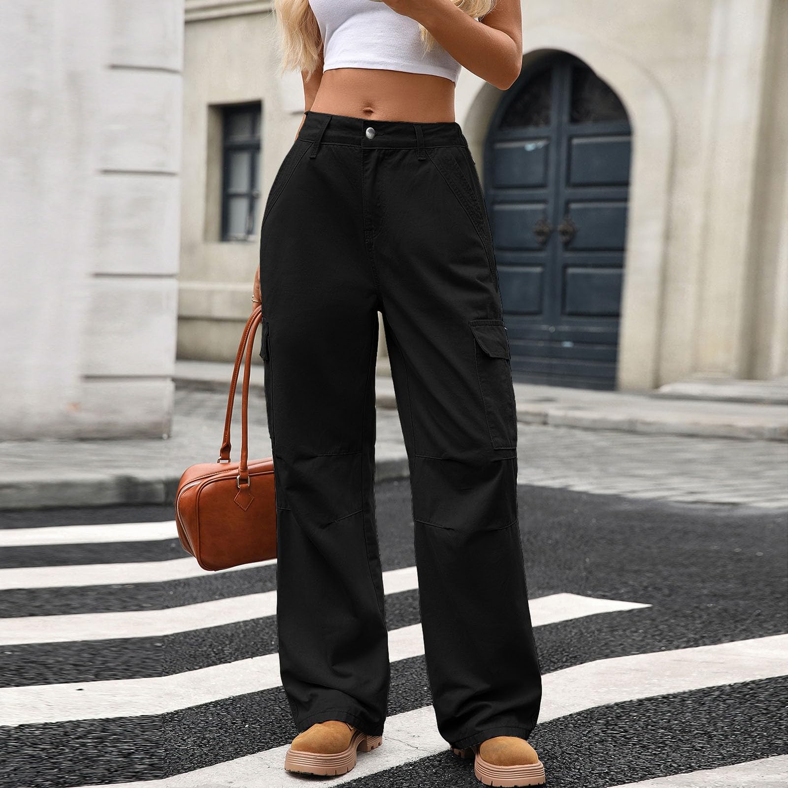 Pantalon Vaquero Mujer Pantalones Pantalón Casual Tejanos Primavera Invierno Ropa Ancho Vaqueros Rectos Tallas Grandes Elasticos Ligero Baggy