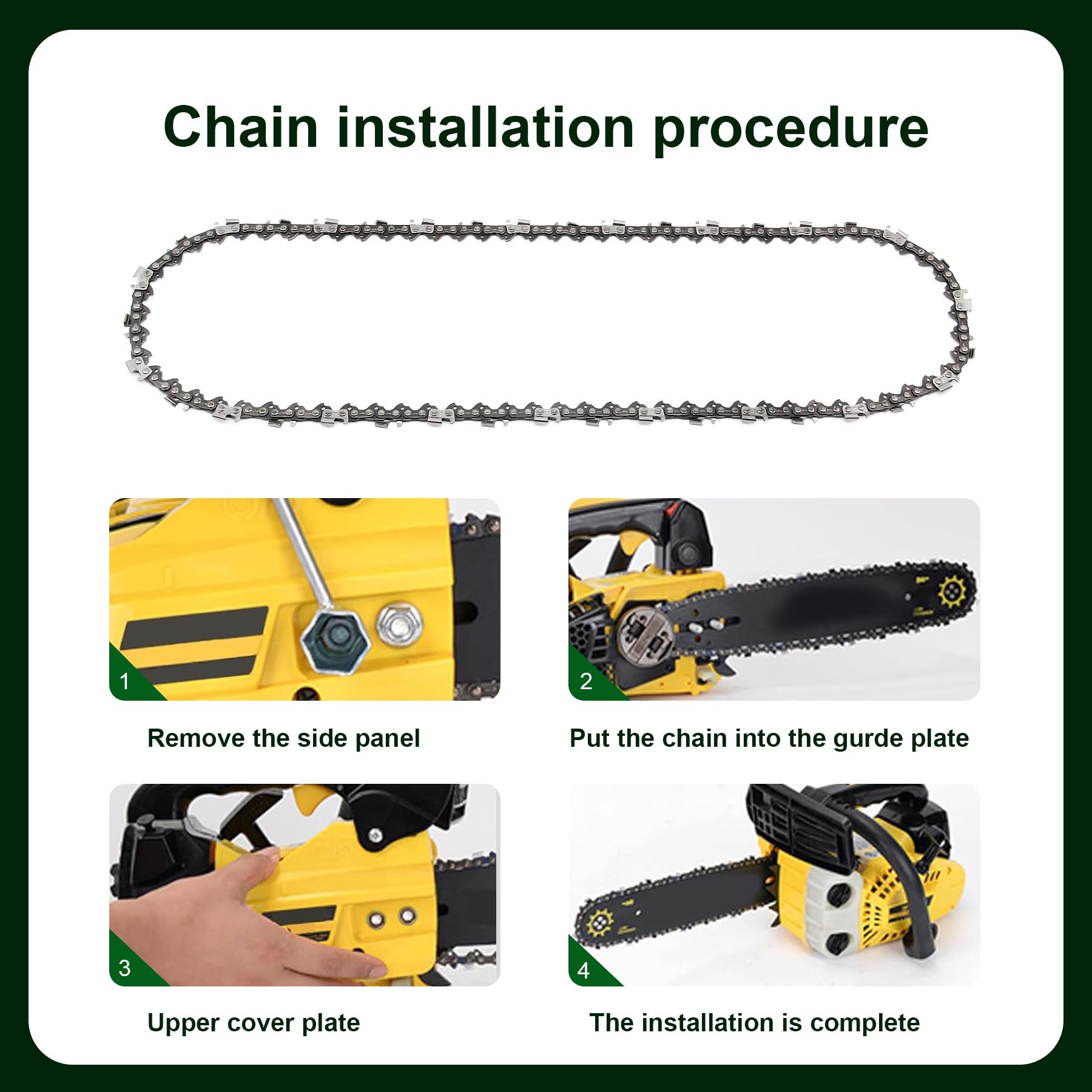 Brlyeeanze 20 inch Chainsaw Chain (3/8