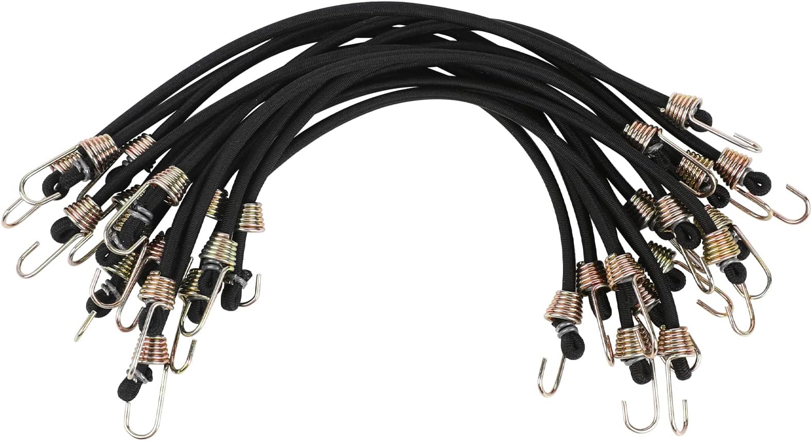 15 Pack Heavy Duty Bungee Cords with Hooks 10 Inch Mini Bungee Cords