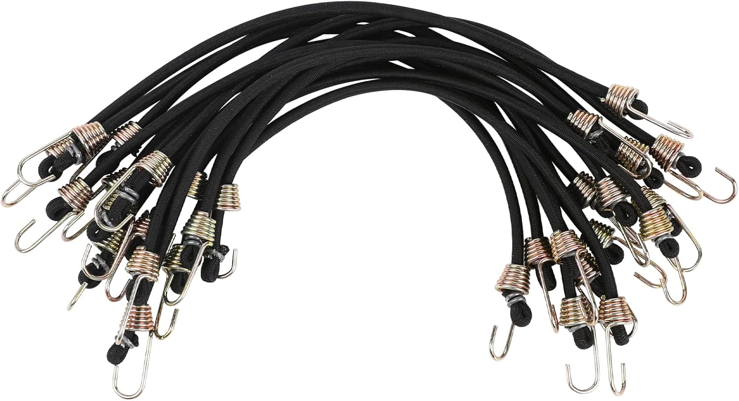15 Pack Heavy Duty Bungee Cords with Hooks 10 Inch Mini Bungee Cords