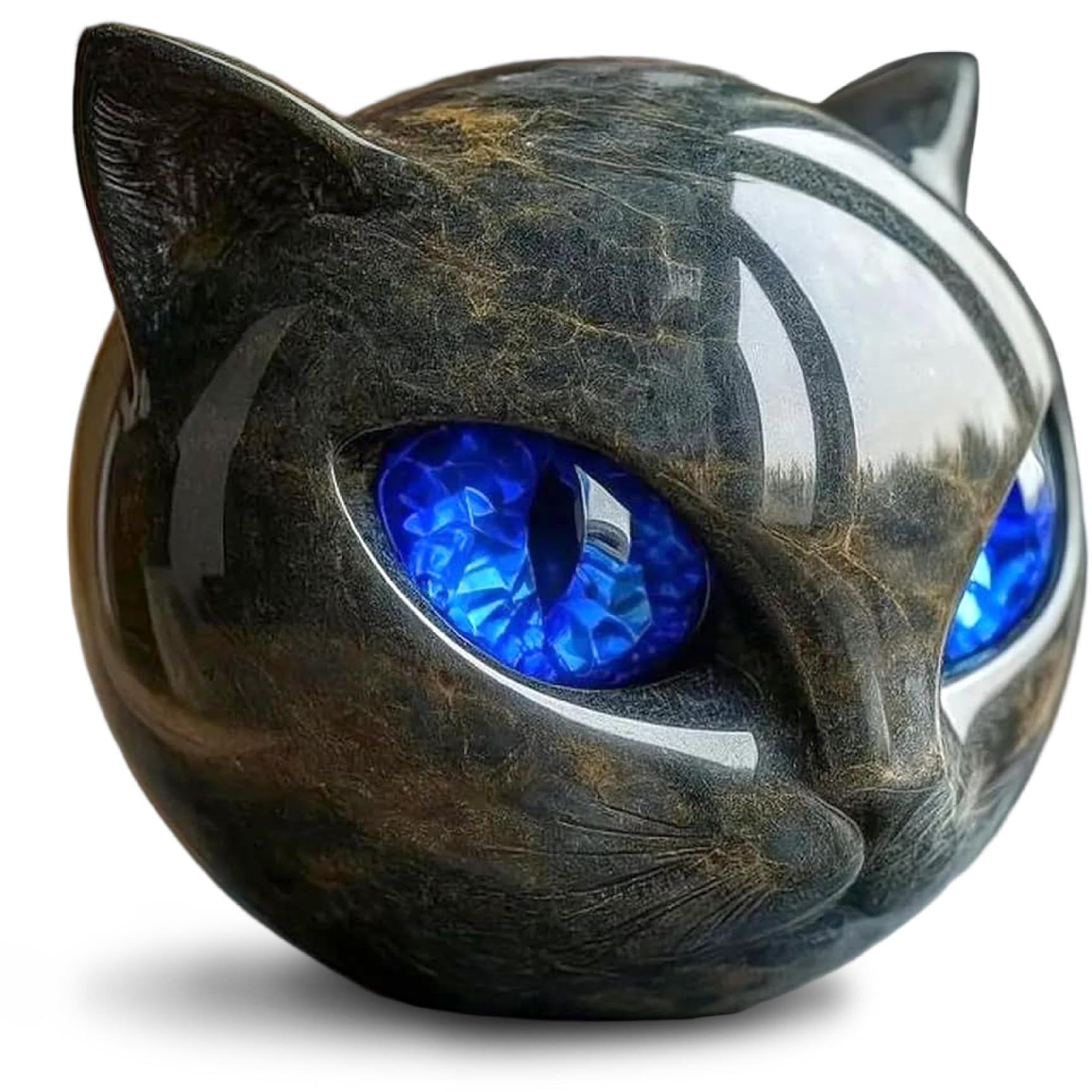 Figurines Chats en céramique noire, le cadeau raffiné parfait pour la décoration de bureau