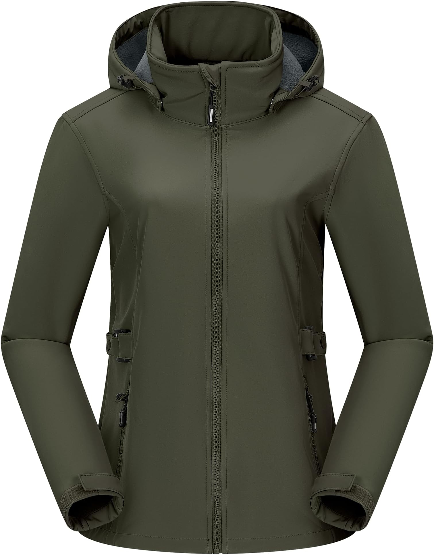 Women's Fleece Lined Rain Jacket Waterproof Softshell Coat