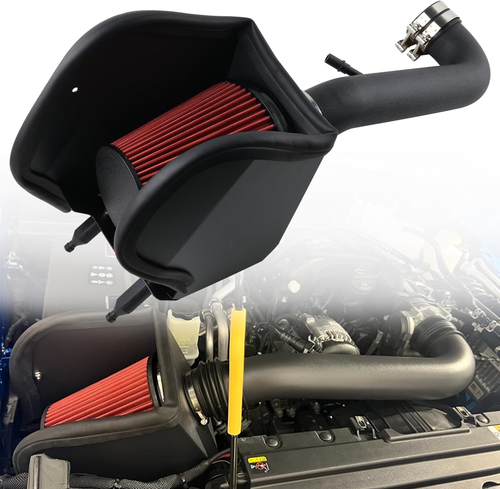 Cold Air Intake Kit with Heat Shield Compatible with 2018-2023 Jeep Wrangler JL/Gladiator 3.6L V6, Increases Horsepower & Torque, More Aggressive and Sporty Induction Sound