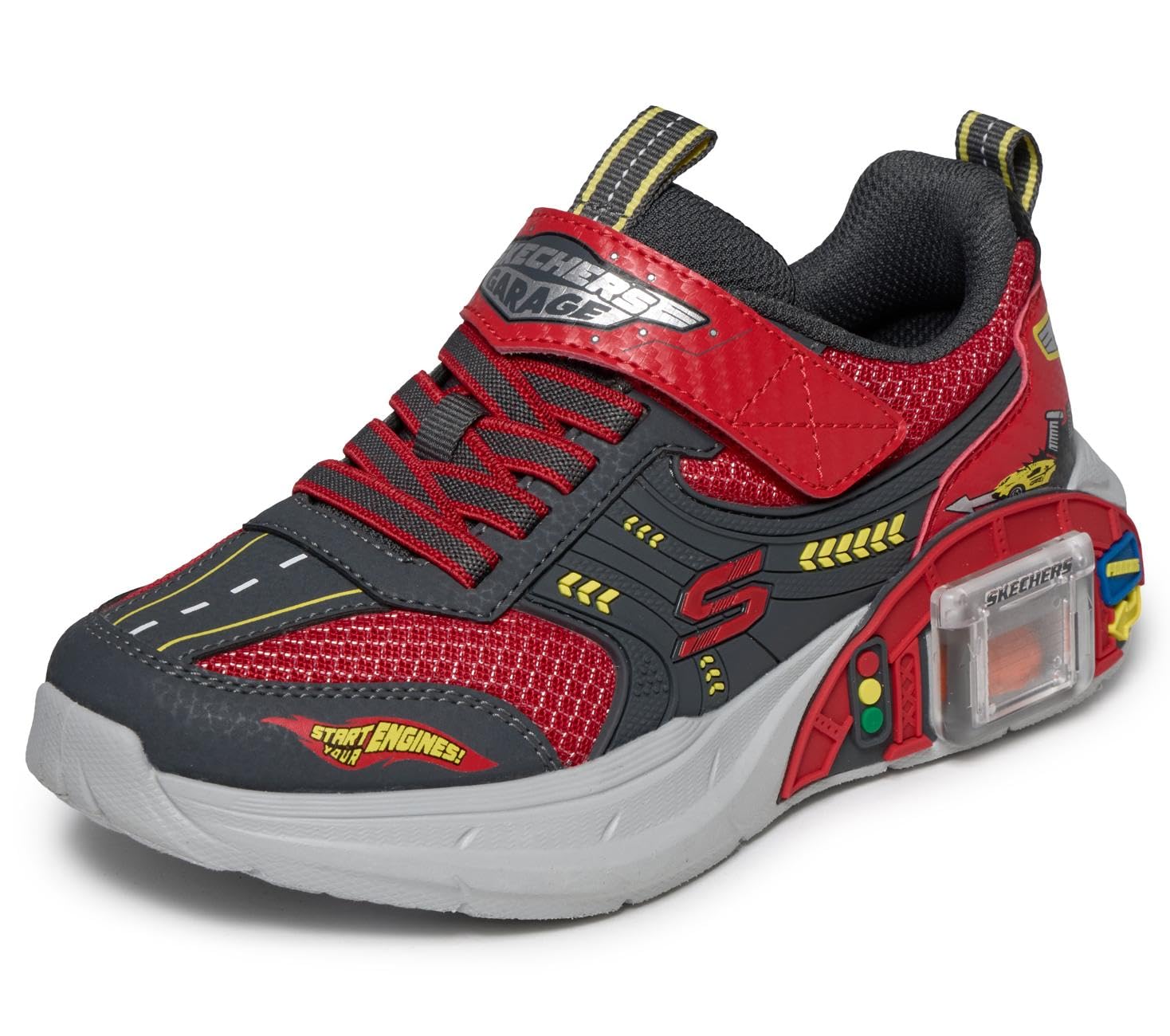 Skechers Boy's Garage Trainers, Red, 3 UK Child