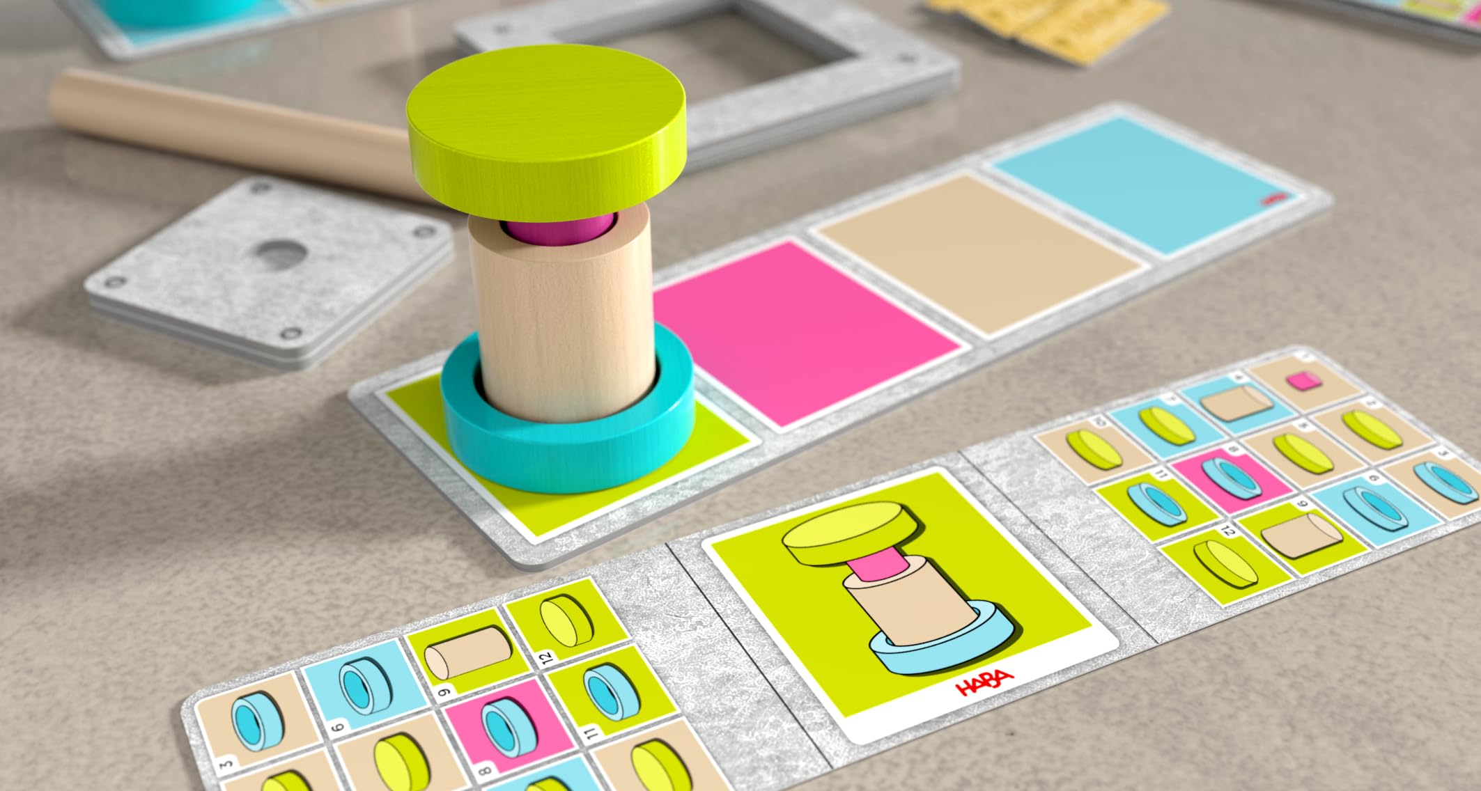 HABA 2011822005 - Fast Factory, Juego Familiar de Mesa de lógica constructiva. Más 8 años