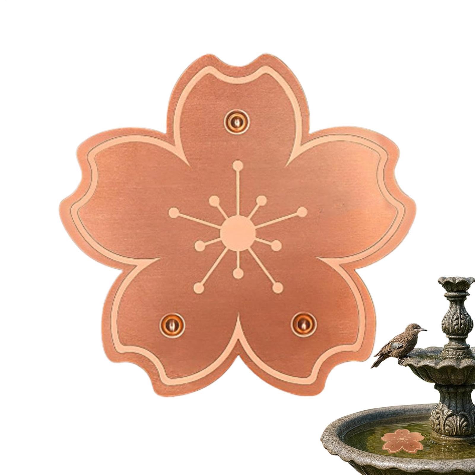 Bird Bath Copper Disk, Copper Bird Bath Disk, Flower-Shaped Birds Baths Basin With Three-Point Support, Physically Safe Outdoor Birds Bowl Suitable For All Seasons For Patio Yard Nature Exhibits