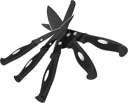 Miniatura 3 de Vremi Juego de cuchillos negros de 10 piezas  5 cuchillos de cocina con 5 fundas para cuchillos  Juegos de cuchillos de chef con cuchillo de chef