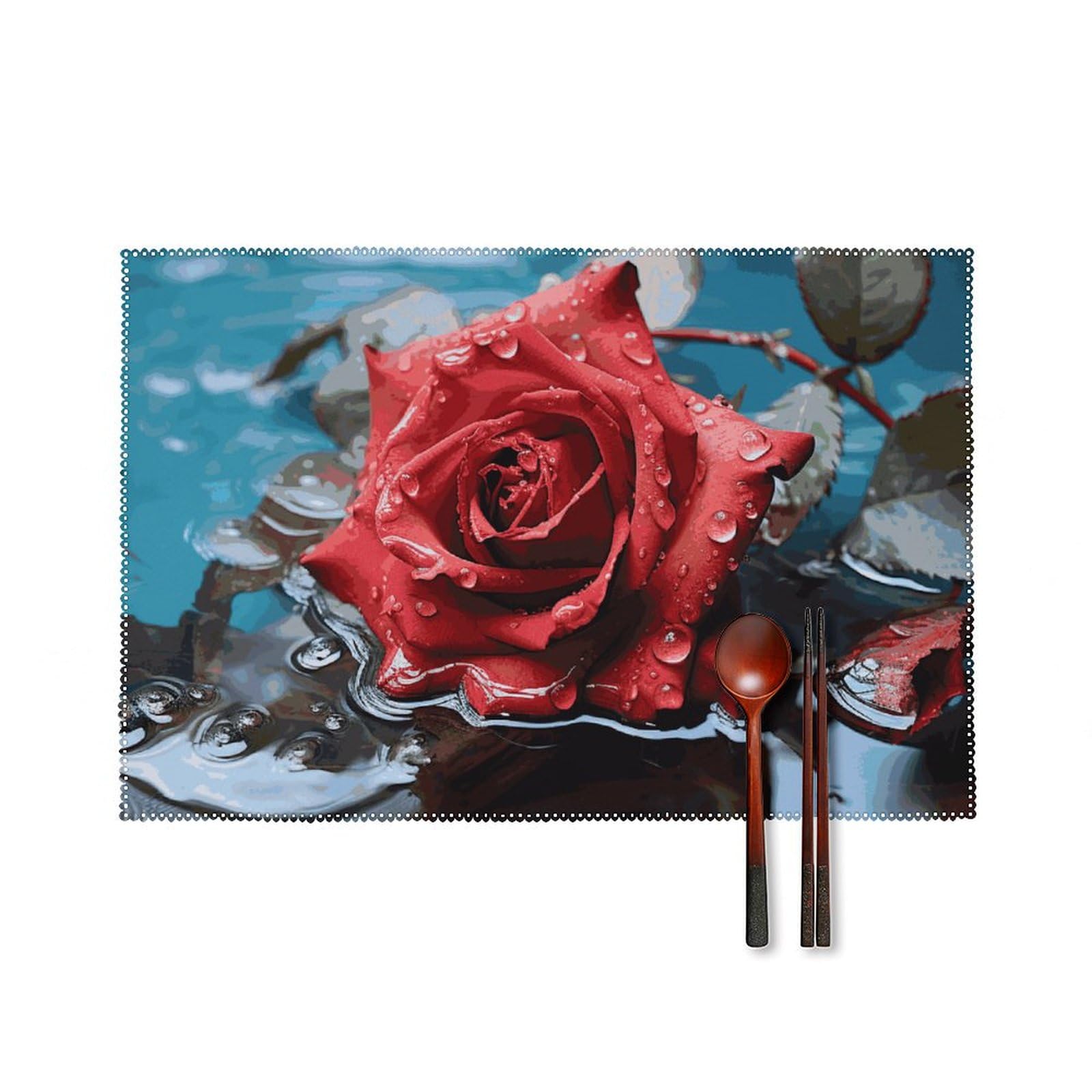 Sets de table rose rouge pour créer une ambiance romantique