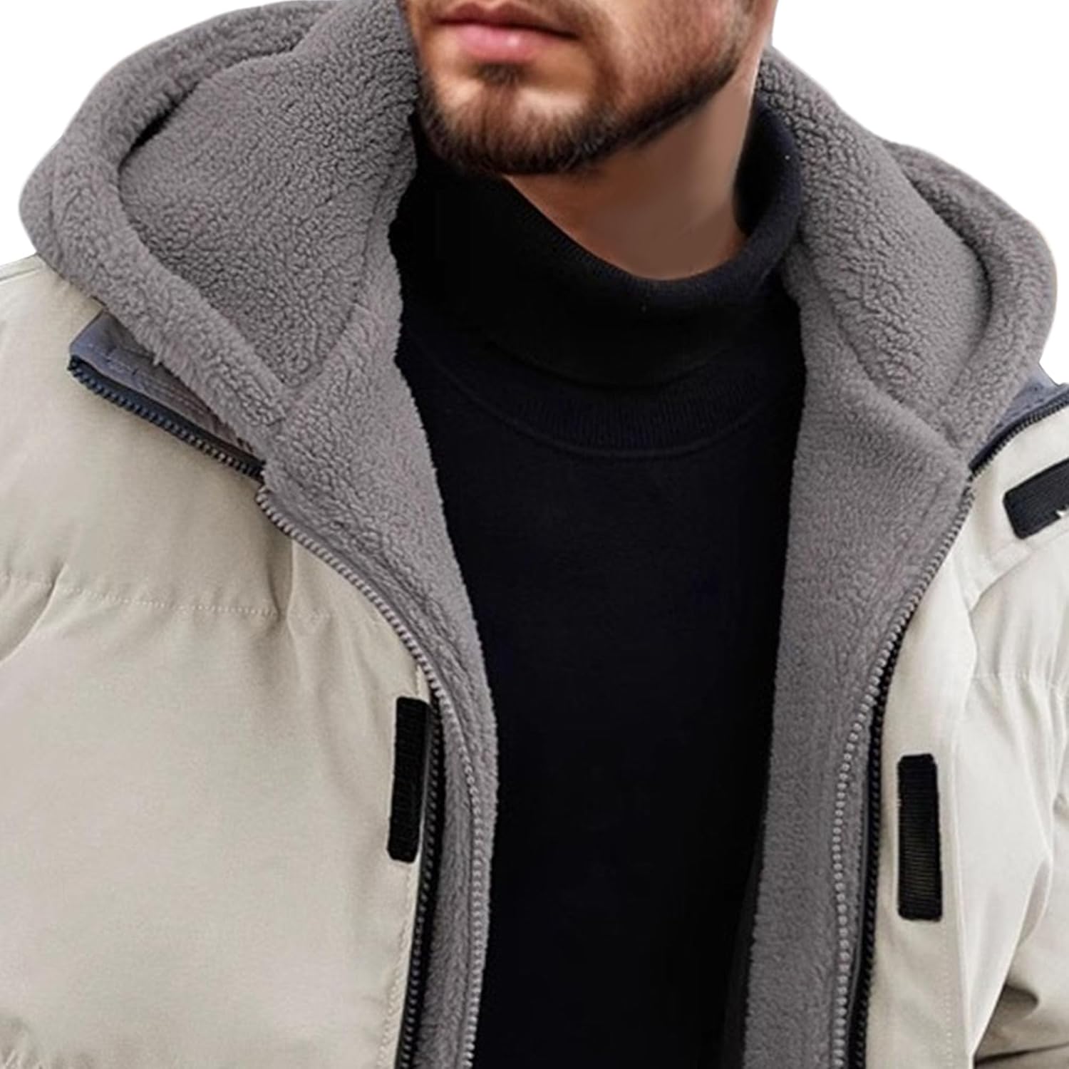 Men's Heavyweight Fake-2-Piece Quilted Winter Jacket Thermal Thick Windproof Down Jacket Fleece Lined Skiing Coat