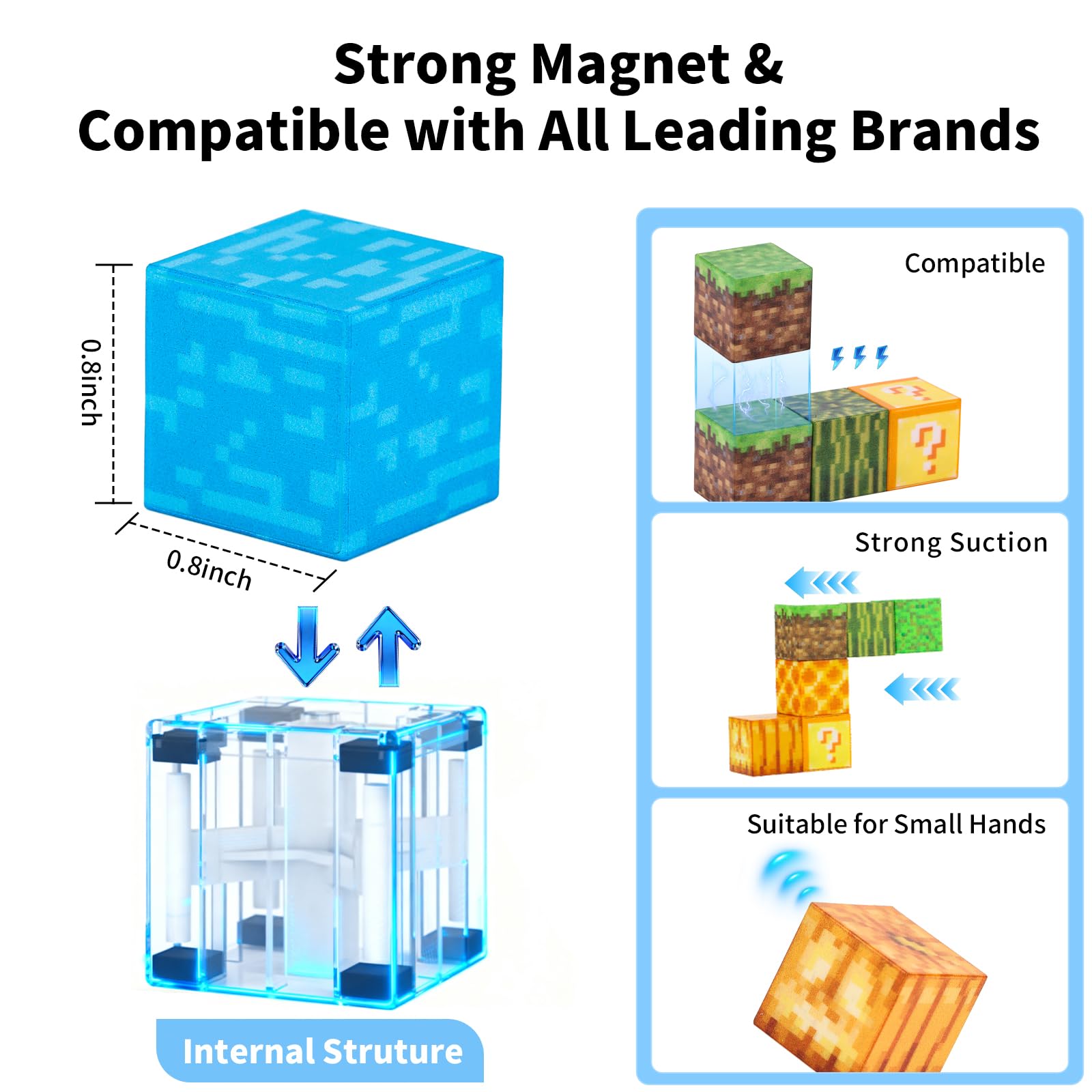 MEESHEEP 128PCS Magnetic Blocks - Waterfall, Build Exact Models Shown in Pictures, Waterfall 128pcs, Medium - Image 4