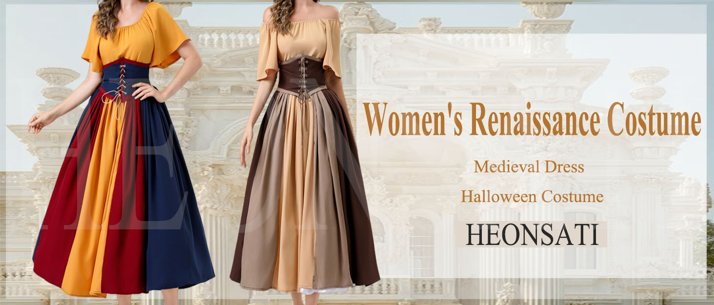 Abito Medievale Donna Halloween Rinascimentale - Vestito Gotico Principessa In Poliestere/Spandex - Foto 5