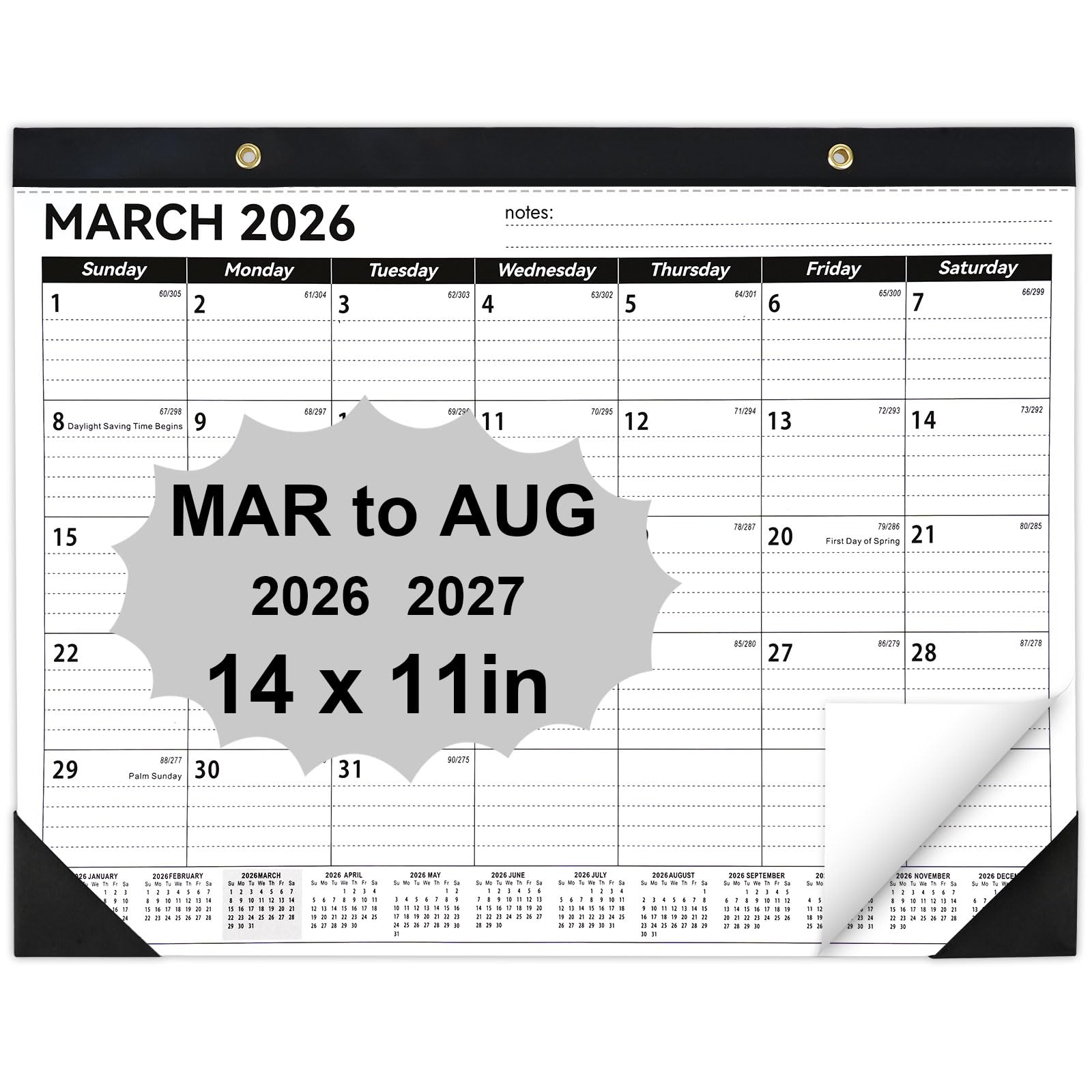 Calendario de escritorio 2025-2026 de 14x11 pulgadas planificador mensual de 18 meses para oficina 8