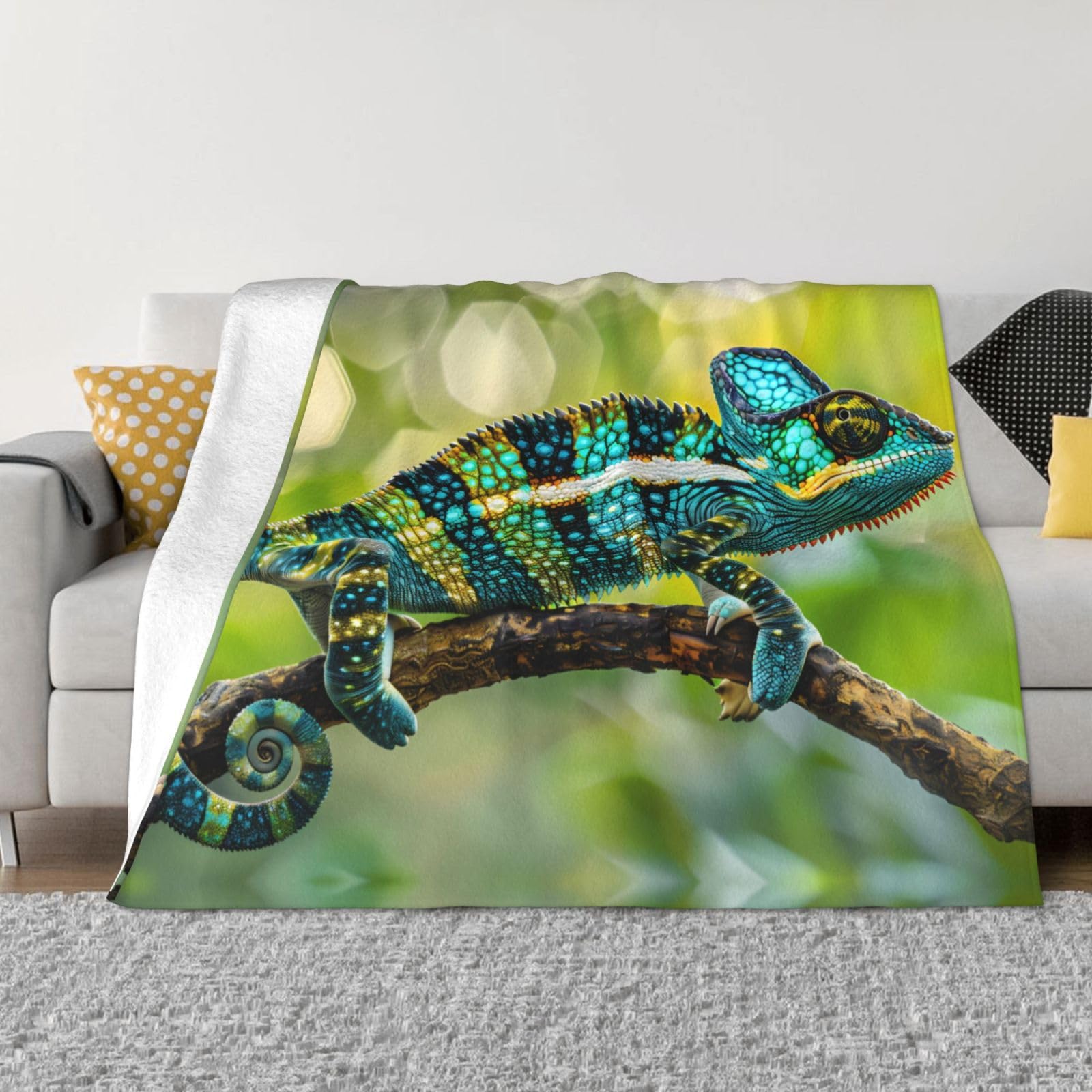Plaid flanelle caméléon pour lit canapé et soirée cinéma