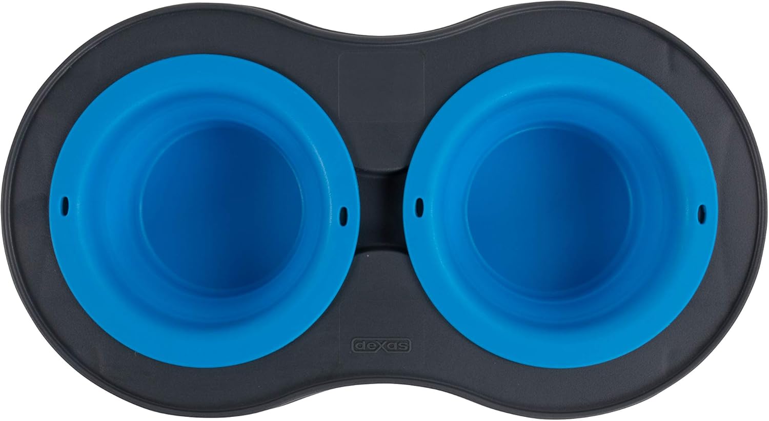 Small Blue Elevated Pet Feeder with Collapsible Bowls