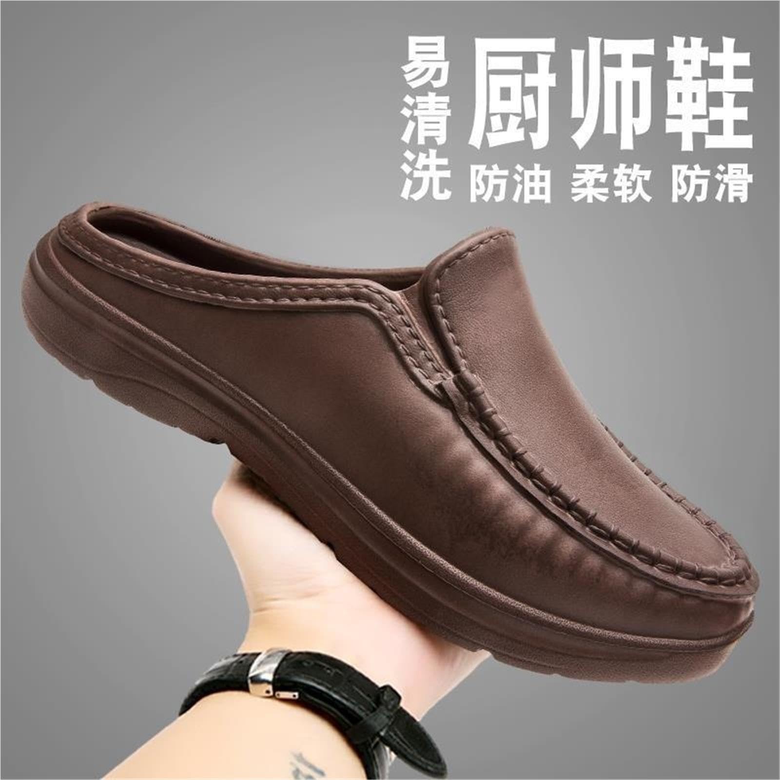 Zapatos Casuales De Cuero for Hombre Chef Antideslizante