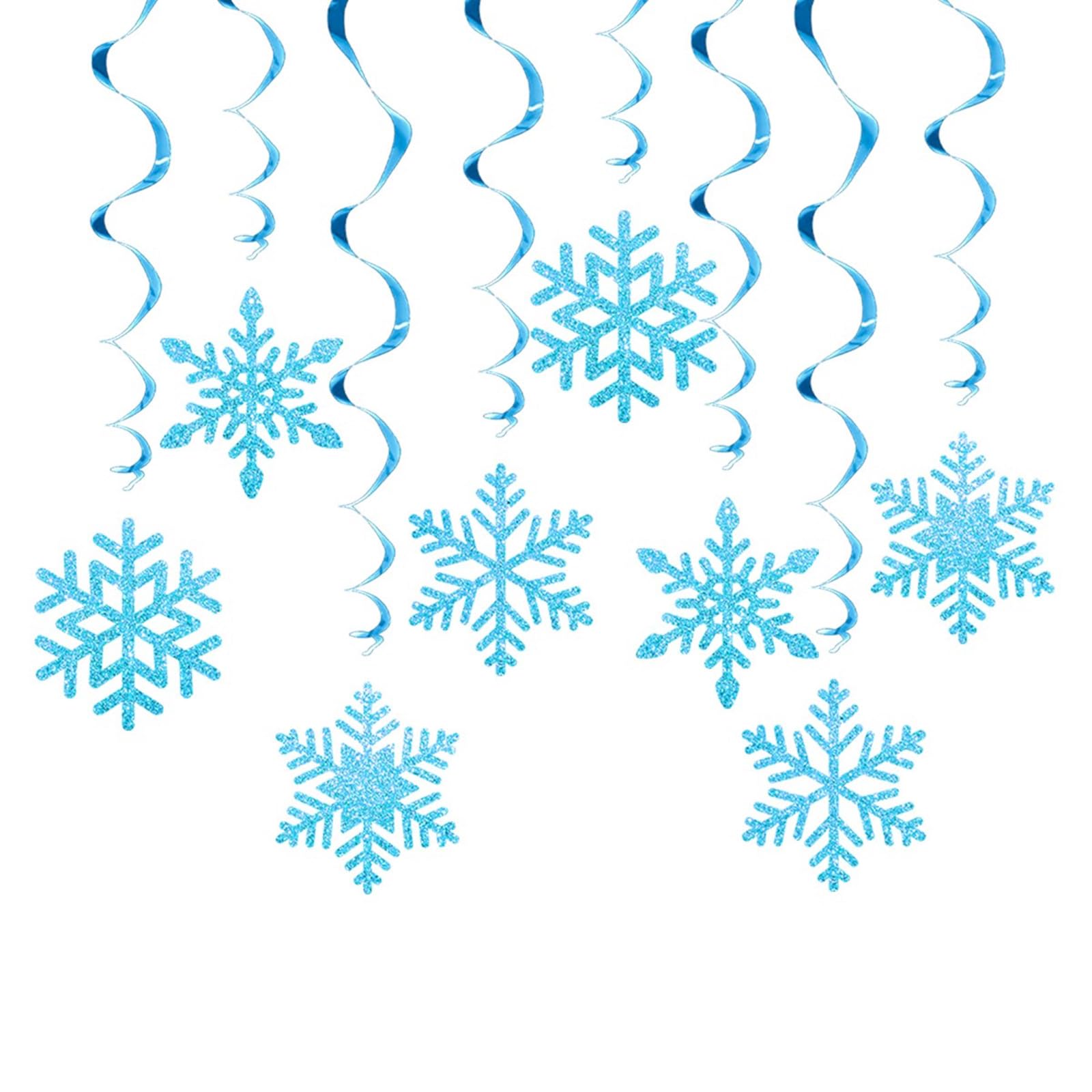 Of 8 Seasonal Snowflake Swirls Adornment Festival Snowflake Swirls Hanging Ornament for Christmas Home Accessory Festival Hanging Ornament