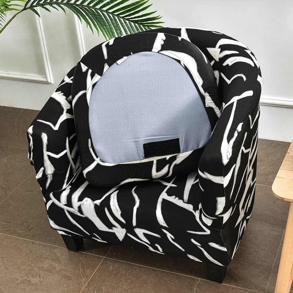 Highdi 2 Pezzi Copripoltrona 1 Posto Chesterfield Elasticizzato, Poltrona Club da Cocktail Antiscivolo Rimovibile Tub Chair Copripoltrona per Bar Camera da Letto Soggiorno (Triangolo Giallo
