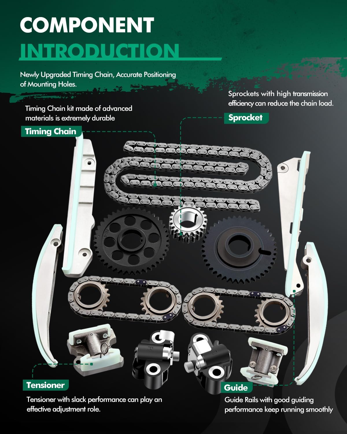 SCITOO NAPA90387S Engine Timing Chain Kit Sets Replaces for Lincoln for ford for Mercury Aviator for Mustang Marauder 4.6L