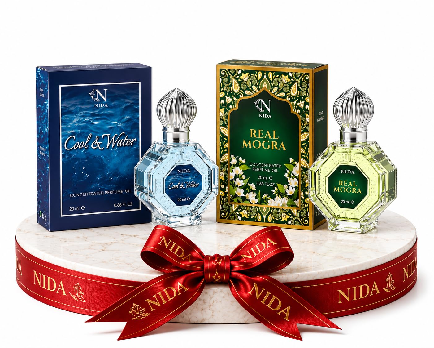 FRASIYON Concentrated Perfume Oil, Alcohol-Free, Long Lasting, 20 ml Each, Gift Set (Real Mogra & Cool Water)-image-14