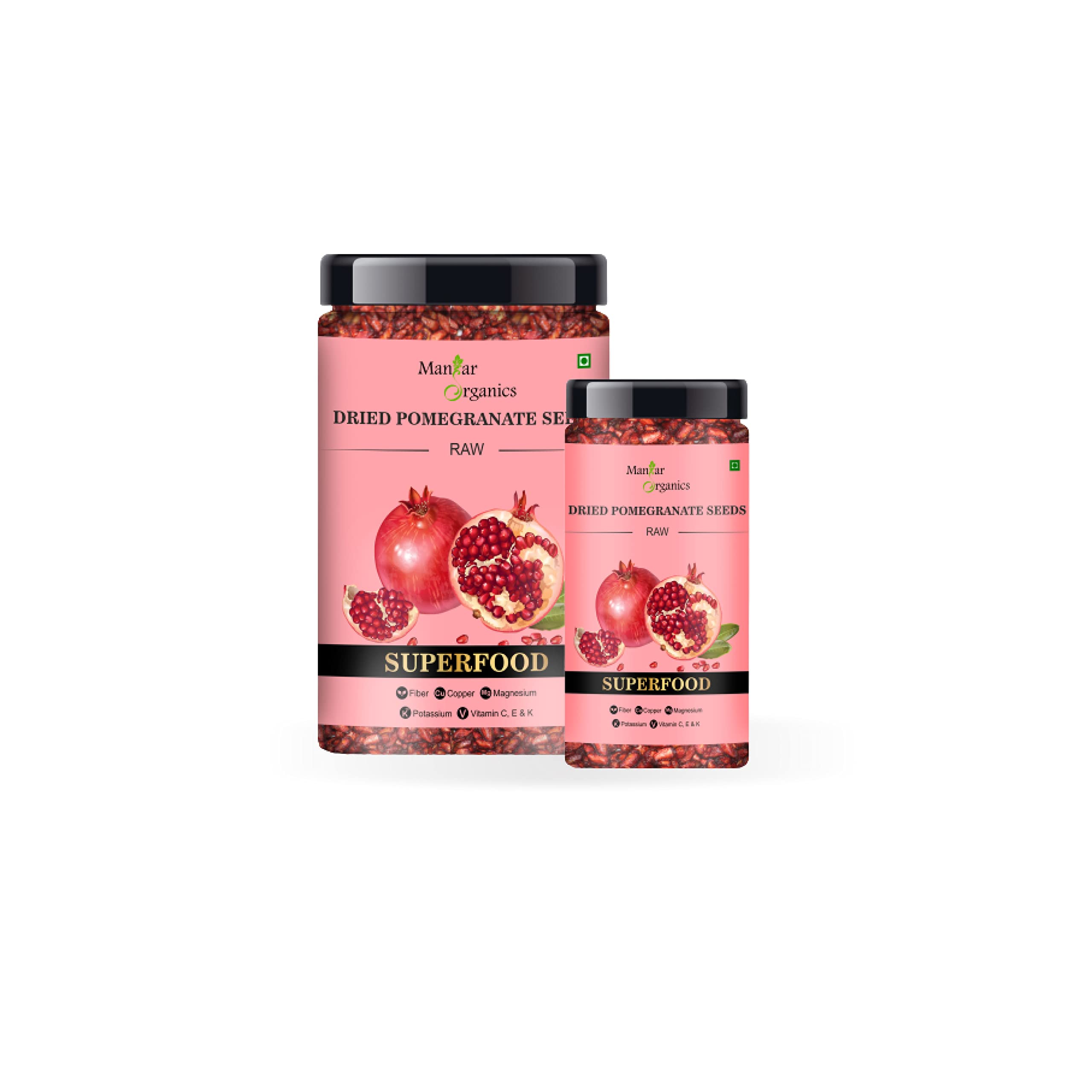 ManHar Organics Dried Pomegranate Seeds 525g | Natural & Sun-Dried | Rich in Antioxidants & Fiber | Tangy & Flavorful | Anardana | Anar ke Beej for Cooking, Immunity Booster (Pack of 2, 400gm + 125gm)-image-10
