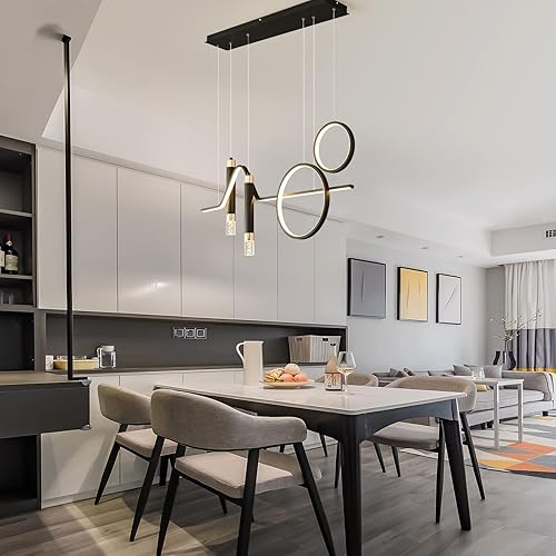 Miniatura 2 de Siittoo Moderna lámpara colgante LED, lámpara LED regulable de 52 pulgadas, lámpara LED moderna en forma de Z de 45 W, lámpara colgante para isla de