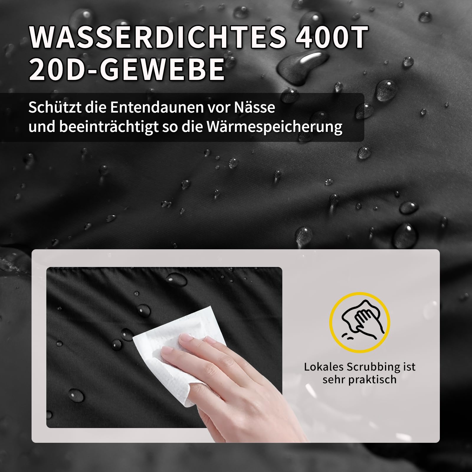 Ultraleichter Daunenschlafsack (680FP) – Kompaktes Packmaß – 3 Jahreszeiten Schlafsack für Erwachsene zum Trekking, Camping & Bikepacking – RDS zertifizierte Daune.