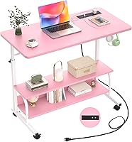 Vista 20 de Armocity Escritorio de pie ajustable en altura con tomas de corriente, escritorio de pie manual de 32 pulgadas con estantes de almacenamiento