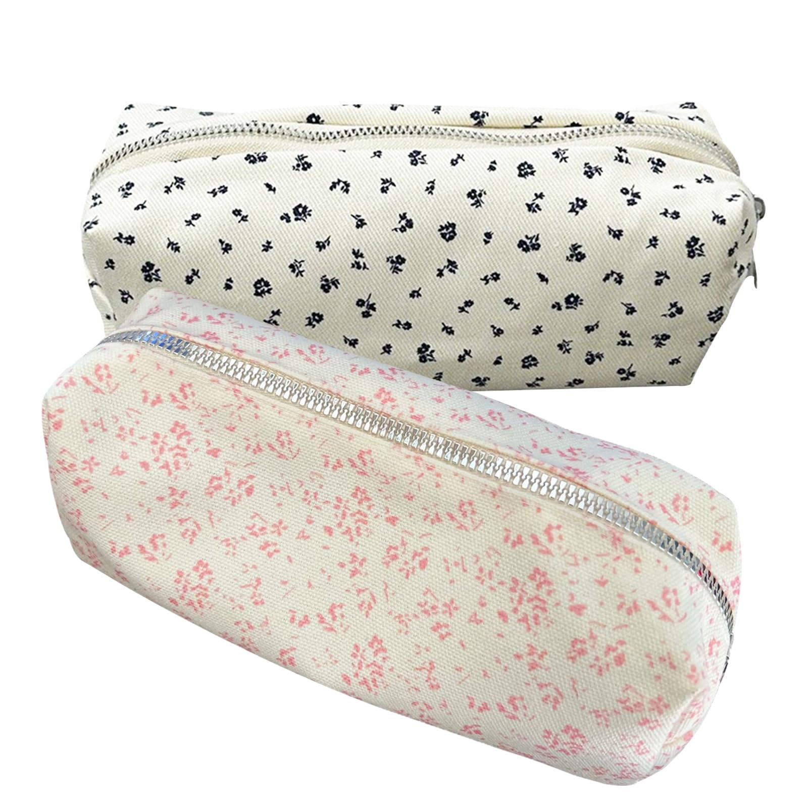 BSITSSS 2 Pieces Pencil Case, Zip Pencil Bag, Beige Multifunctional Pencil Cases, Green Corduroy Pencils Case, Pencilcase, Pen Bag for Teenage Boys Girls School College