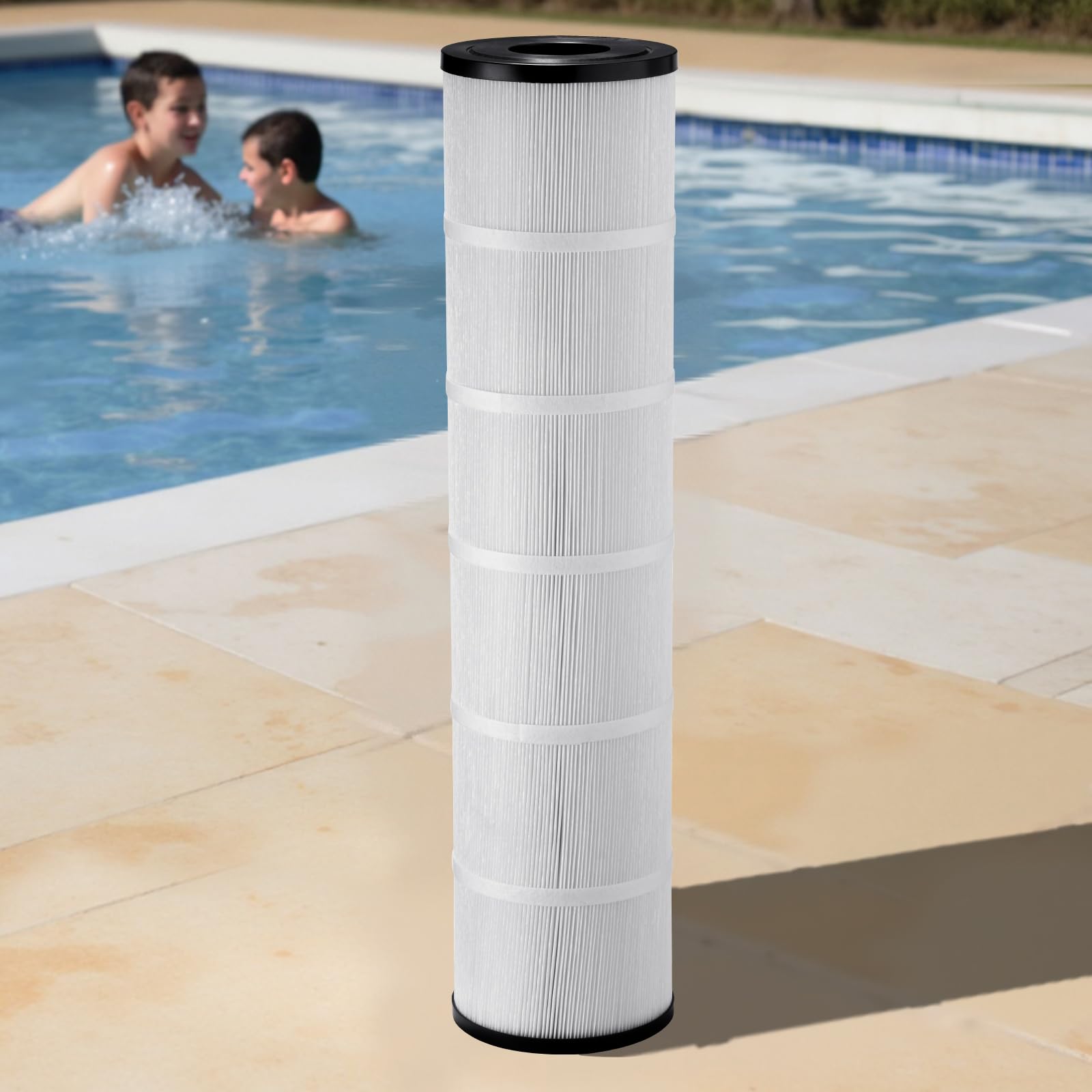 VEVOR Cartuccia Filtro Piscina, per Pentair CCP520, R173578, PCC130, Filtro a Cartuccia di Ricambio per Piscina, Sicura per Bambini e Animali Domestici, Plissettata Trilobata, Facile da Pulire
