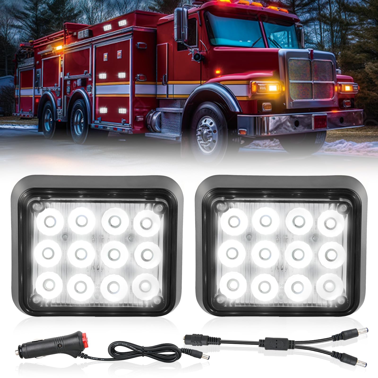 Nilight 12LED Magnetic Wireless Trailer Lights 2PCS White